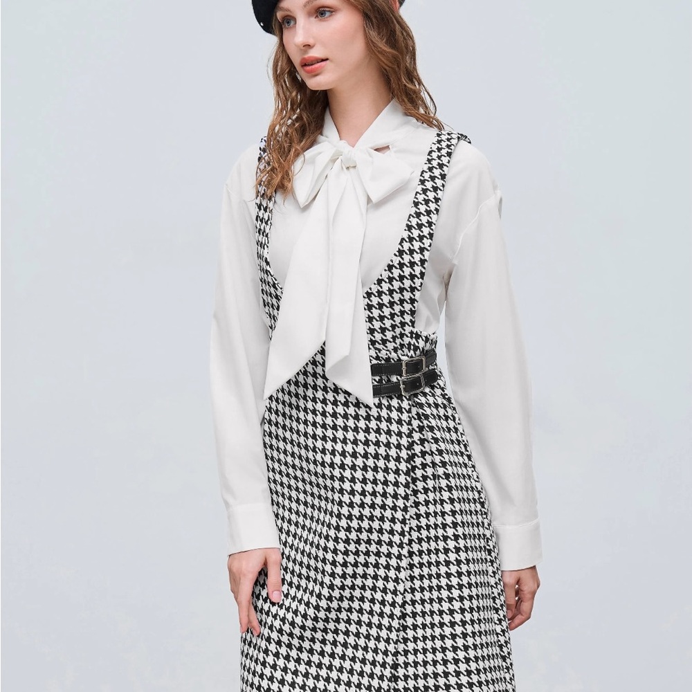 Elegant Houndstooth Dress